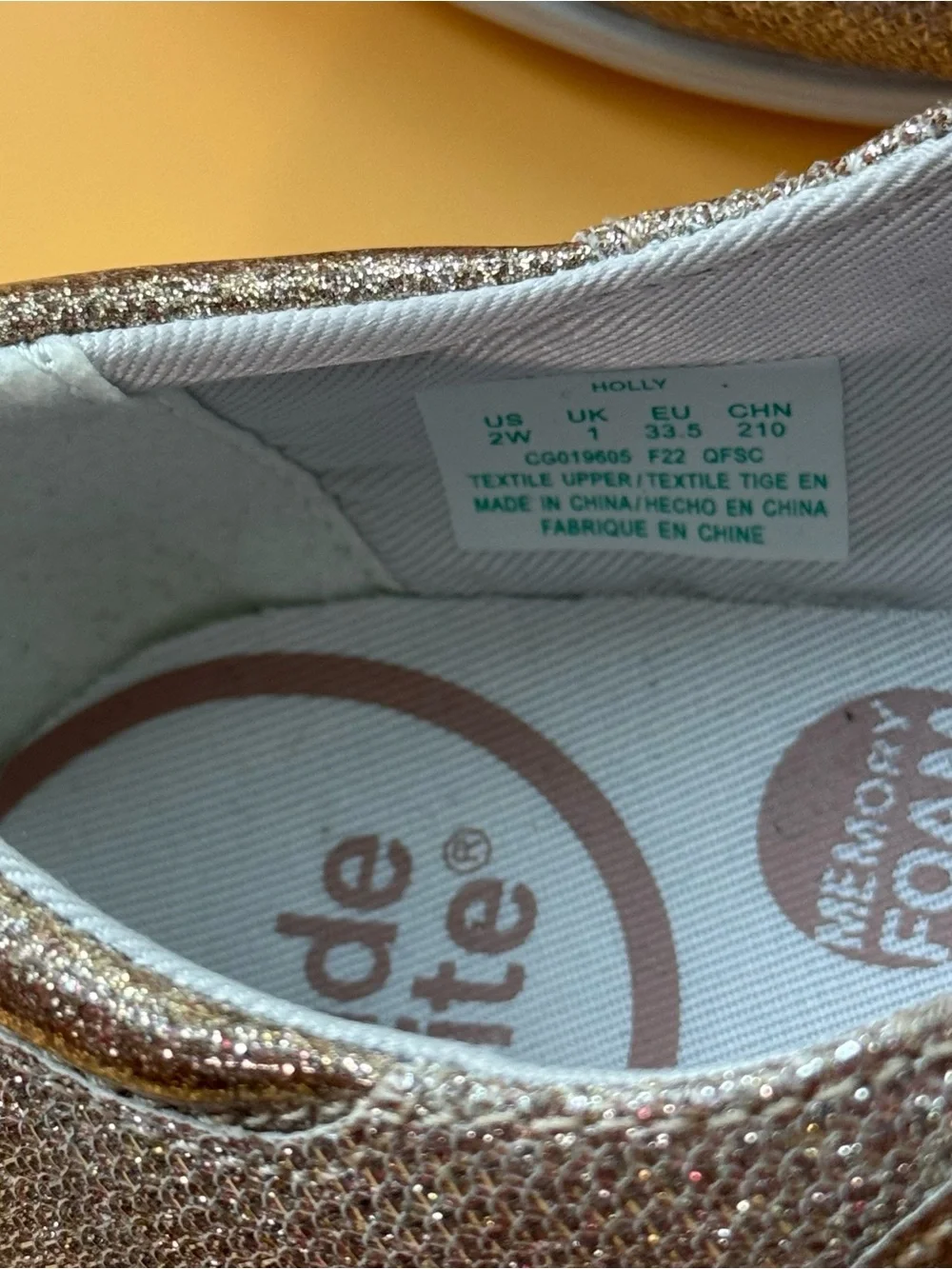 Stride Rite (NWT) Girls' Glitter Mary Janes in Rose Gold Sz 2W